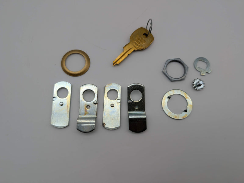 National C8102 MKKD-4 Cam Lock 1-1/16" Len Satin Brass 4 Pin 4 Cams Keyed Diff