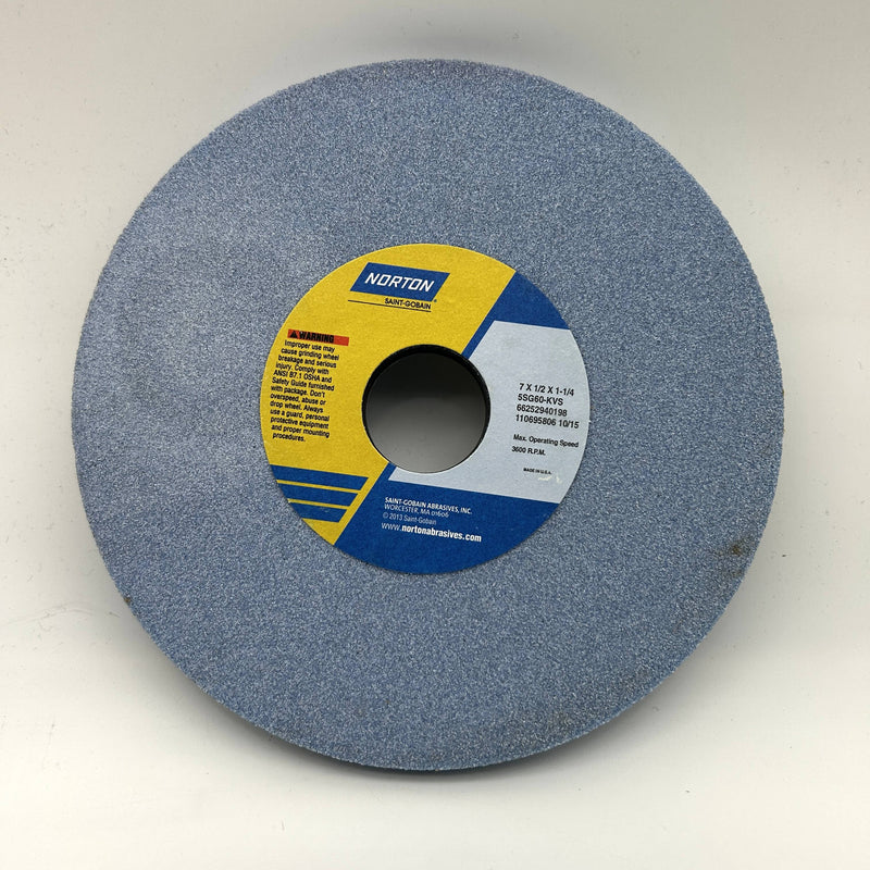 Norton 66252940198 Grinding Wheel 7" x 1/2" x 1-1/4" 5SG60-KVS 60 Grit Type 1