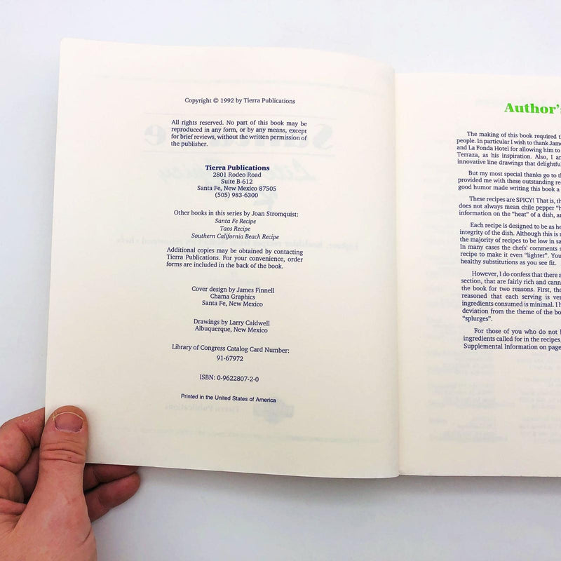 Santa Fe Lite and Spicy Recipe Paperback Joan Stromquist 1992 Cookbook Cookery 7