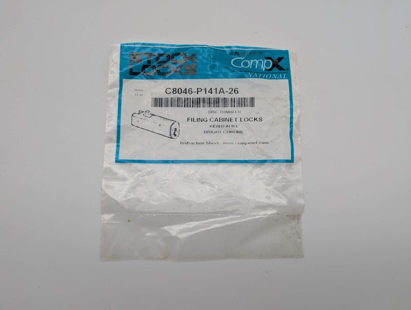 CompX C8046 File Cabinet Lock Bright Chrome 2" Len for Shaw Walker Keyed Alike 4