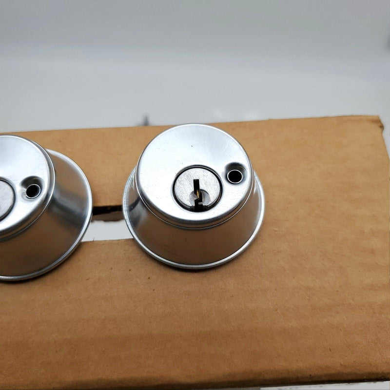 Falcon Deadbolt Double Cylinder Satin Chrome 2-3/8" Backset 930 Bore In USA Made 3