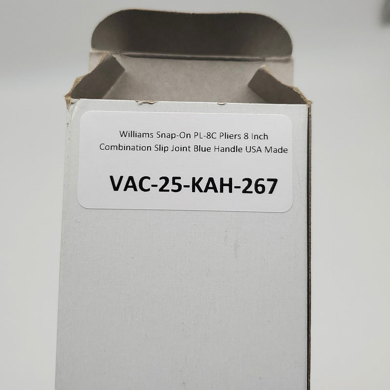 Williams Snap-On PL-8C Pliers 8 Inch Combination Slip Joint Blue Handle USA Made 5
