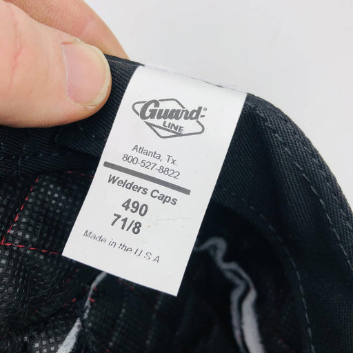 Guard Line 490714 Welders Skull Cap Quilted Black Red Cross Stitching 7in 2pk 2