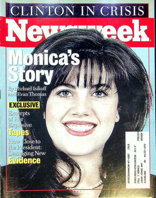Newsweek Magazine February 2 1998 Lewinsky Clinton Tapes Pope John Paul Cuba 1