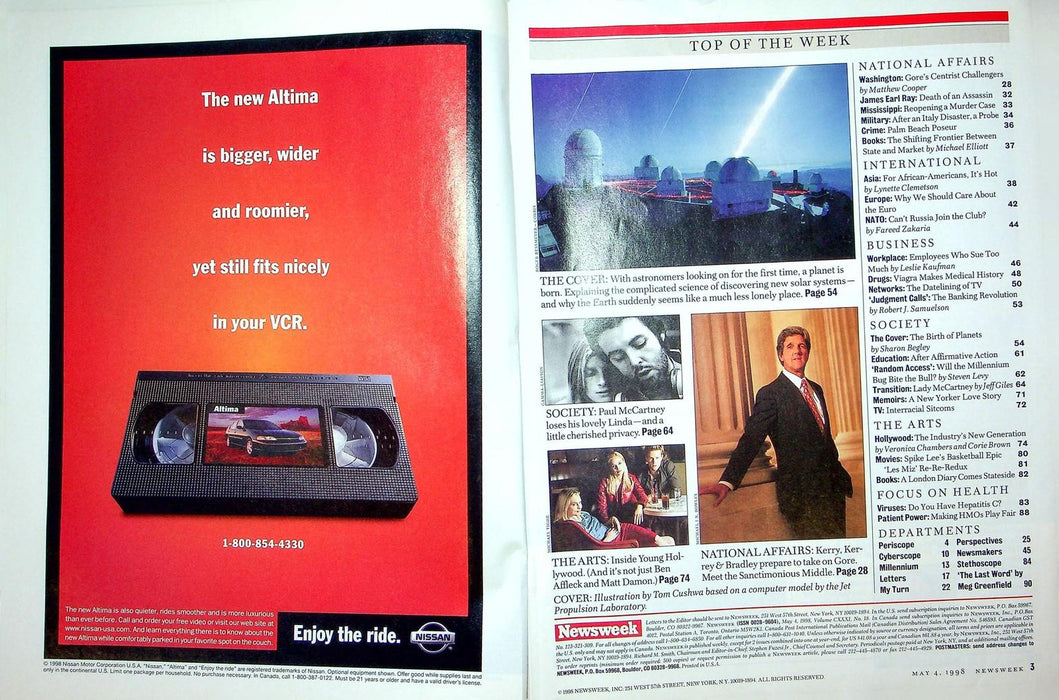 Newsweek Magazine May 4 1998 Kerry Kerrey Bradley Al Gore Paul McCartney Linda 3