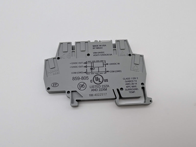 Wago 859-805 DC/DC Step Down Converter 24V to 12V DIN Rail Mount 0.5A