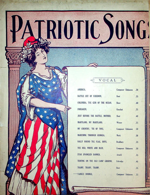 1908 Yankee Doodle Sheet Music Patriotic Song America Statue of Lady Liberty 1