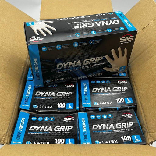 Dyna Grip 650-1003 Disposable Gloves Sz Large 7 Mil Powder Free Latex 1000/Case 1