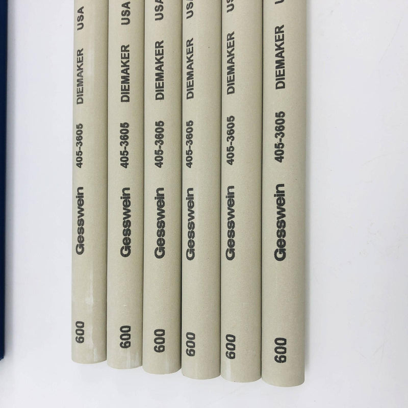 Gesswein Diemaker Stones 4053605 1/2" Round x 6" 600 Grit Aluminum Oxide Bro 6pk 4