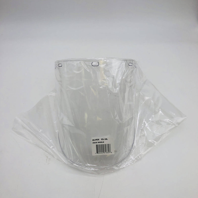 Elvex FS-18L Face Shield Molded Cyl Lexan 18.5" H .078" W 10" L Polycar WELFS18L 6
