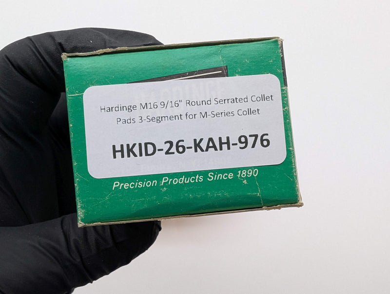 Hardinge M16 9/16" Round Serrated Collet Pads 3-Segment for M-Series Collet