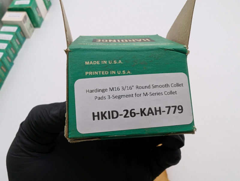 Hardinge M16 3/16" Round Smooth Collet Pads 3-Segment for M-Series Collet