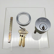 Schlage Rim Cylinder E2175 Satin Chrome 3/4"L 4" OAL 5 Pin C Keyway Keyed Diff 2