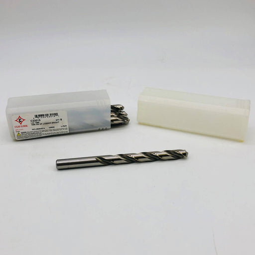 6x Cle-Line C23015 Jobber Drill Bit 1898 3/8 GP Bright 5in OAL 2 Spiral Flutes 1
