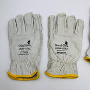 Global CR3200-11 Leather Driver Work Gloves Sz 11 2XL Keystone Thumb 2 Pairs 3