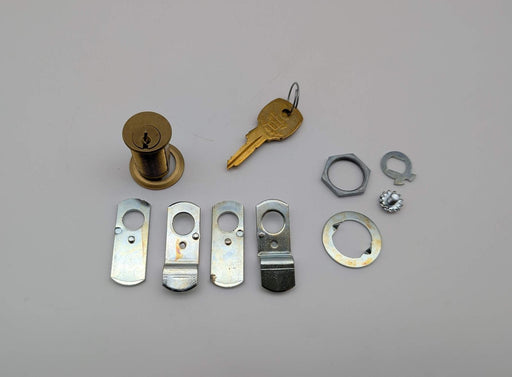 National C8102 MKKD-4 Cam Lock 1-1/16" Len Satin Brass 4 Pin 4 Cams Keyed Diff 1