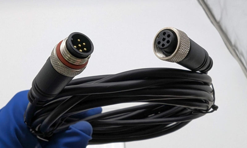 M8 6 Pin Male to 6 Pin Female Extension Cable 15ft IP67 EC1-0015 1