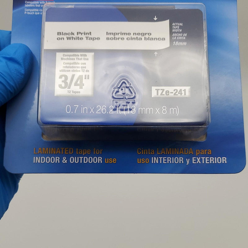 Brother TZe-241 3/4" Labeling Tape 0.7in x 26.2ft for P-Touch 3