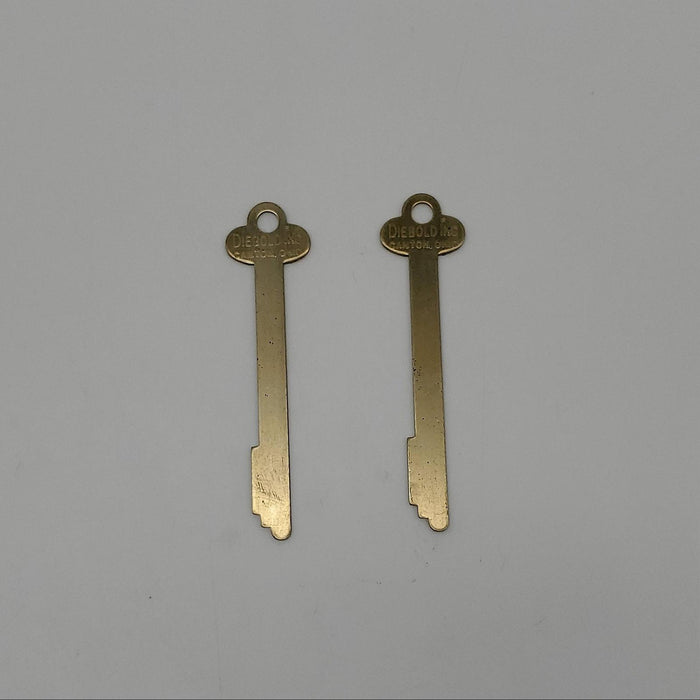 2x York Diebold Safe Deposit Lock Key Blanks 0.065"T x 0.38"W x 3.55"L Flat 3