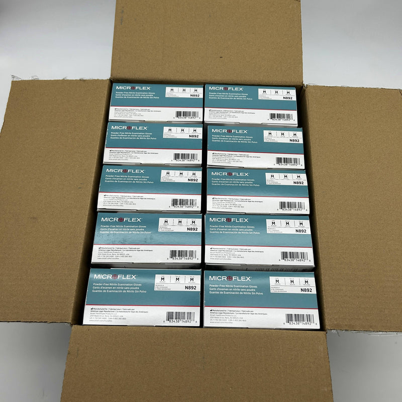 Microflex N892 Disposable Gloves Medium Extended Cuff PF Nitrile 500pcs/Case