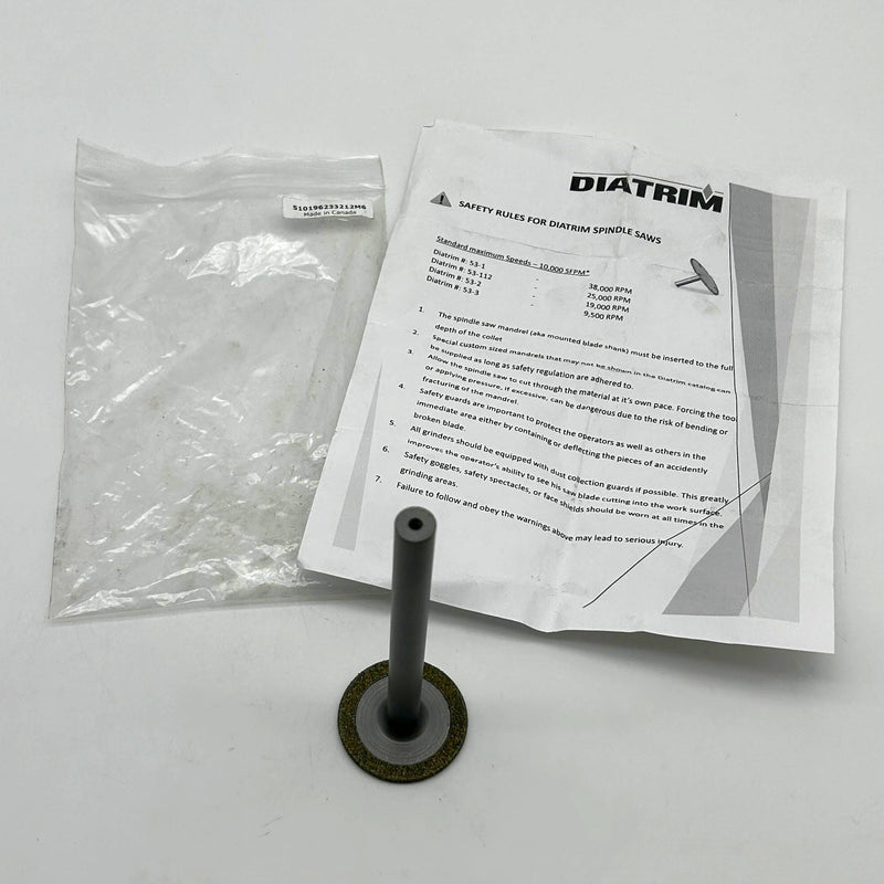 Diatrim 233212 M6 Spindle Saw 2in Diameter Shaft 1/2 x 6in 510196233212M6 1ct
