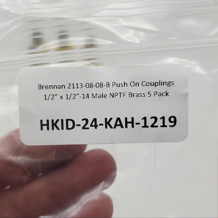 Brennan 2113-08-08-B Fittings 1/2" x 1/2"-14 Male NPTF Brass 5 Pack 4