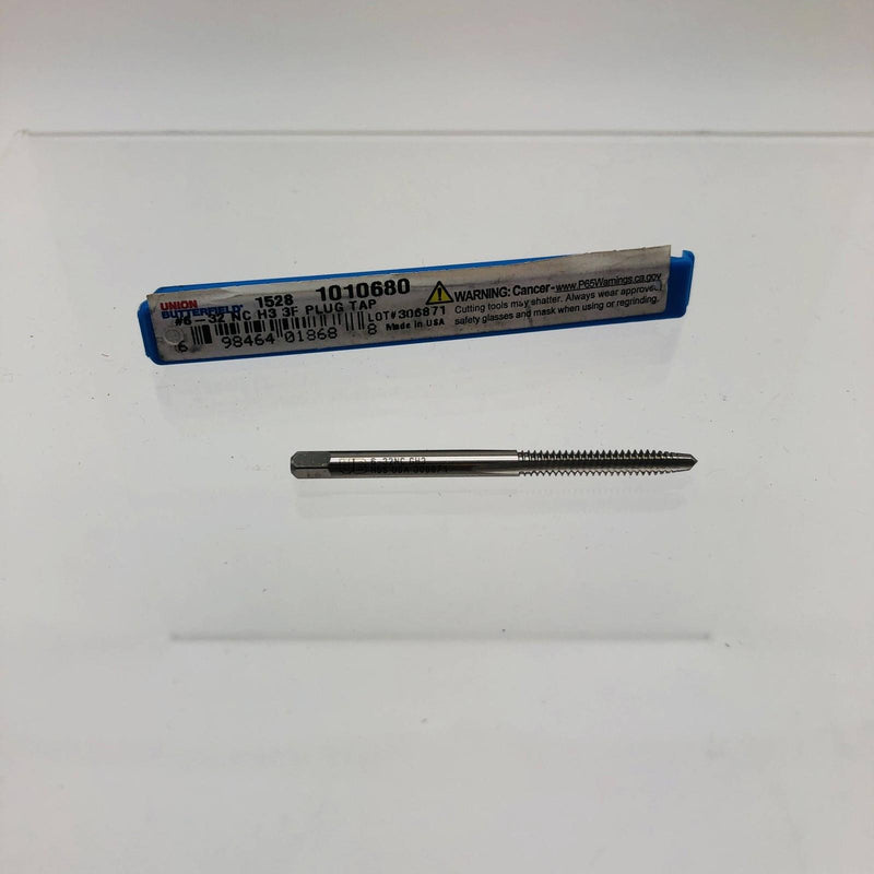 Union Butterfield 1010680 Plug Tap 1528 Series Number 6-32 NC H3 3 Flutes HSS 7