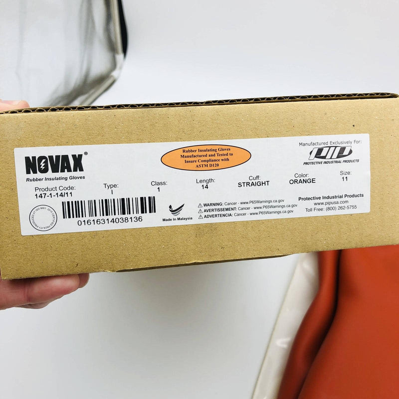 PIP 147-1-14/11 Rubber Insulating Work Gloves Novax Sz 11 Clss 1 Typ I 14in Ora 2