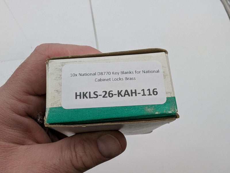 10x National D8770 Key Blanks for National Cabinet Locks Brass 3