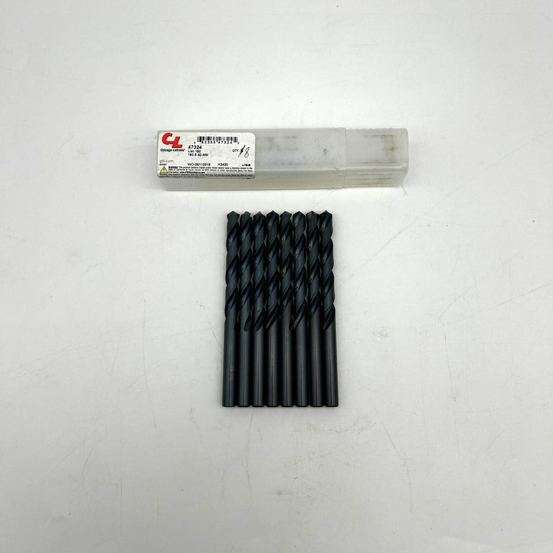 8pk Chicago-Latrobe 47324 Drill Bit 8.40mm List 150 HSS Black Oxide 2 Flutes 4XD 7