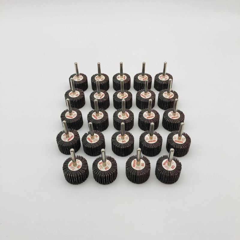 Superior Abrasives 10115 Mounted Flap Wheel 1.5in x 1in x 1/4in 80 AO Lot of 24 7