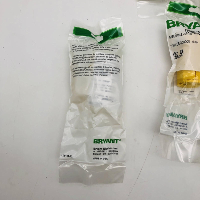 Bryant BRY5969Y Nylon Connector 15A 125V NFMA 5-15R 2 Pole 3 Wire Grounding 7pk 5