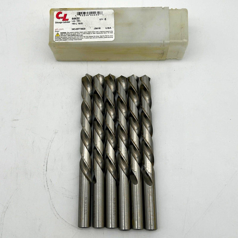 Chicago-Latrobe 44430 Jobber Drill Bit 15/32 Left Hand 150L HSS Bright 6pk 1