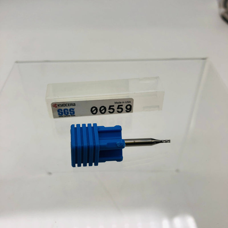 Kyocera 00559 Endmill .050 4FL Square End Series M4S .050X1/8X.150X1-1/2 .15 LOC 11
