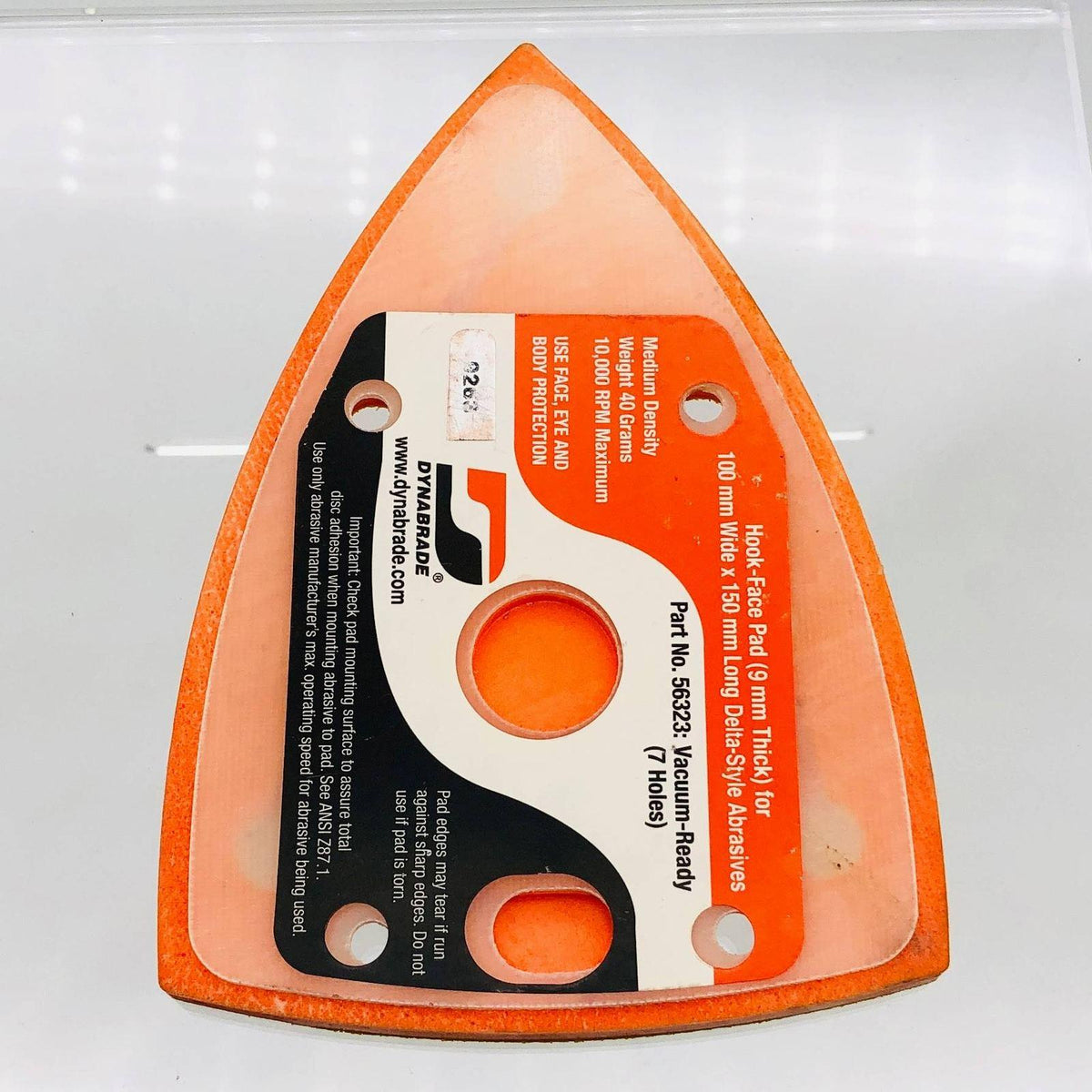 Dynabrade 56323 Backing Pad Triangular Hook Face 9mm Thick 100mm W x 1 ...