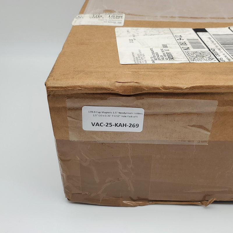 139LB Cup Magnets 1.5" Neodymium Holders 1.5" OD x 0.36" T 0.52" Hole Pack of 5 6