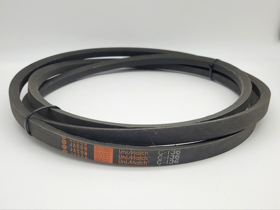 Jason Industrial C136 Belt 7/8" Width 140" Length UniMatch Industrial V-Belt 1