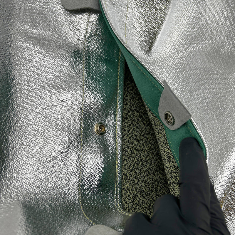 National C22NL4X45 Aluminized Coat 4XL Deluxe 45in Vented Silver Carbon Armour