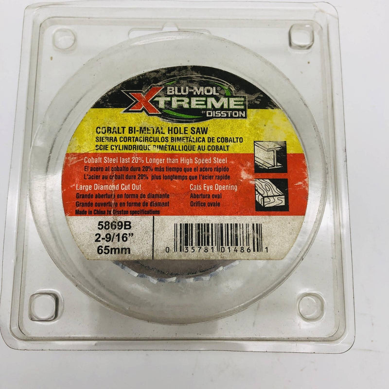 Blu Mol Xtreme 5869B Hole Saw 2-9/16"/65mm Cobalt Steel Bi-Metal Cat Eye Opening 2