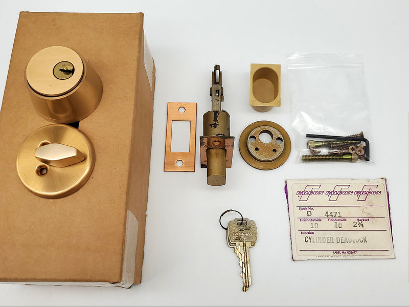 Falcon Deadbolt Single Cylinder & Thumb Turn 2-3/4" Backset Satin Bronze D 4471 3