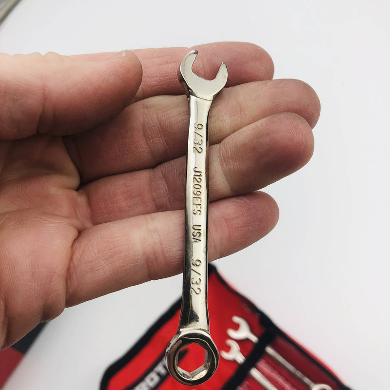 Proto J1200EFS Combination Short Wrench Set 6pt 8Pcs SAE W/ Tool Roll 1/8 to 3/8 5