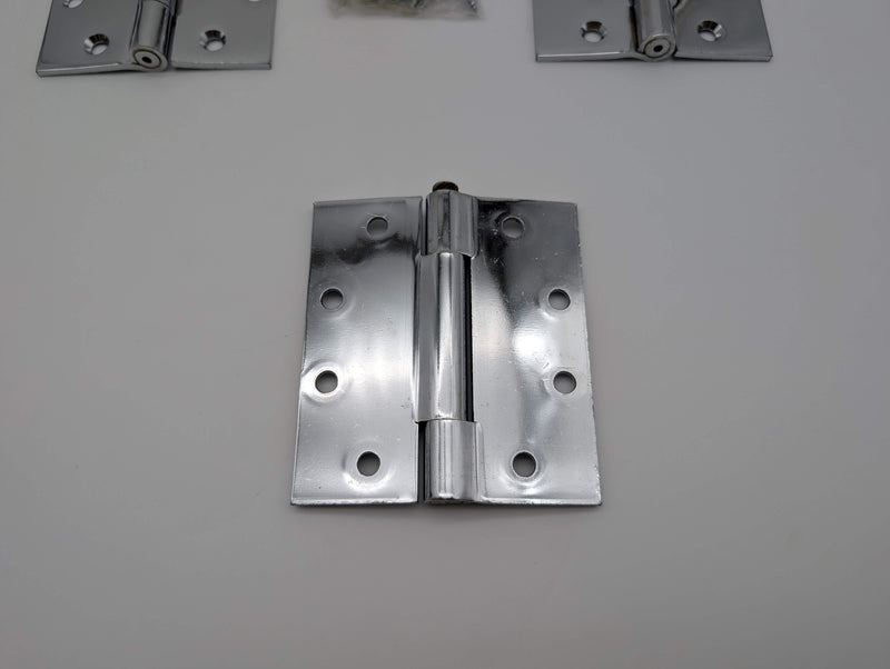 3x Hager 700 Door Hinges Full Mortise Polished Chrome 4-1/2" x 4" NRP w/ Screws