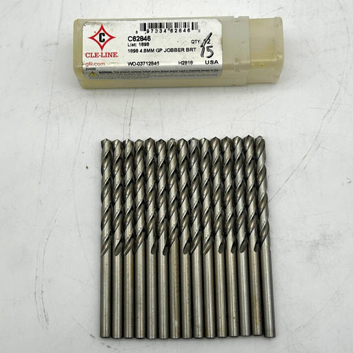 Cle-Line C62846 Jobber Length Drill Bit List 1898 4.8mm GP Bright HSS 15pk 1