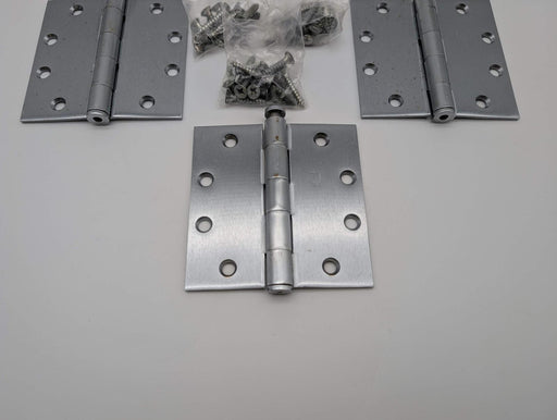 3x Hager 1279 Door Hinges Full Mortise Satin Chrome 4.5" x 4.5" Removable Pin 2