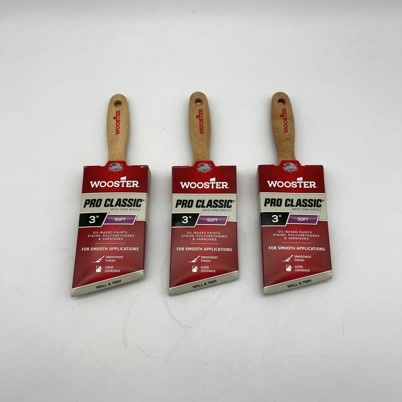 Wooster Pro Classic Z1123 Paint Brush 3 inch Soft Angled Wall and Trim Pk of 3 8