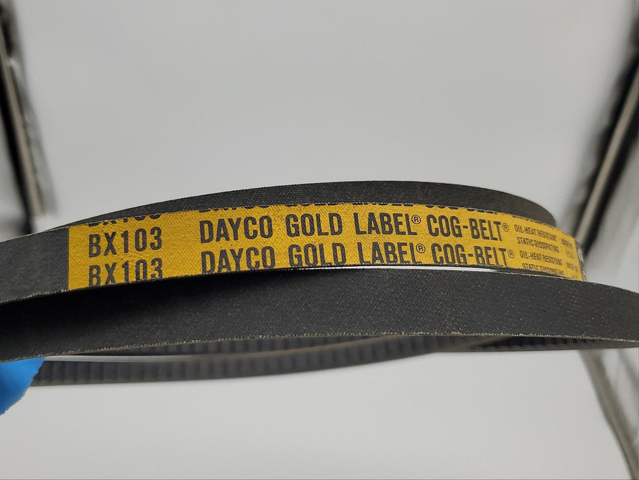 Dayco BX103 Cogged Belt Gold Label 5/8" Width 106" Length BX Section 3