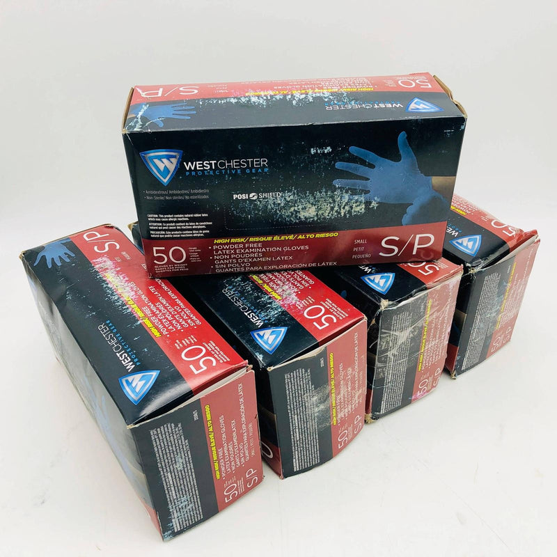 West Chester 2550 Disposable Gloves Small Posi Shield PF Latex 5 Boxes/250 Glove 1
