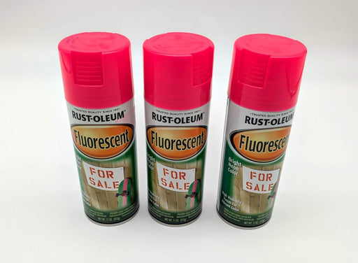 Rust-Oleum Fluorescent Bright Neon Pink Spray Paint 11oz 342569 Pack of 3 Cans 1