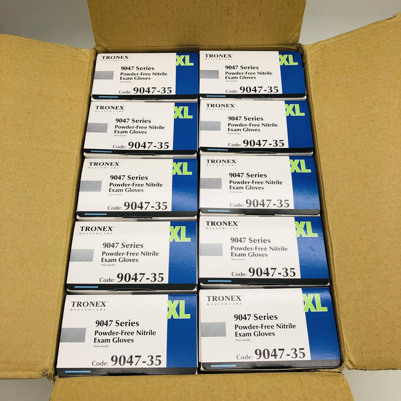 Tronex 9047-35 Disposable Gloves Nitrile Extra Large XL Black PF Case of 1000 8
