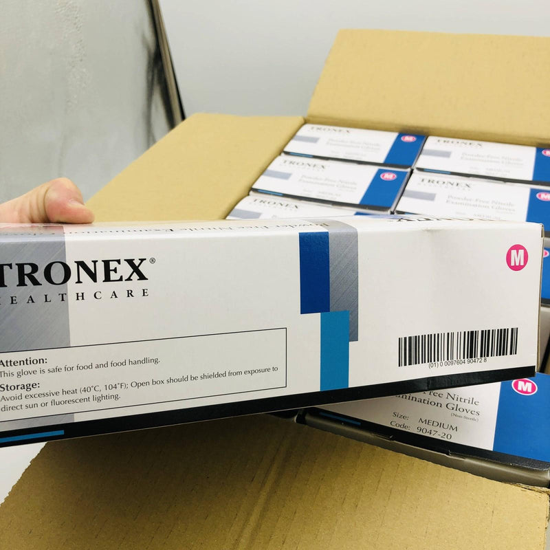 Tronex 9047-20 Disposable Gloves Nitrile Medium Black Powder Free Case of 1000 4
